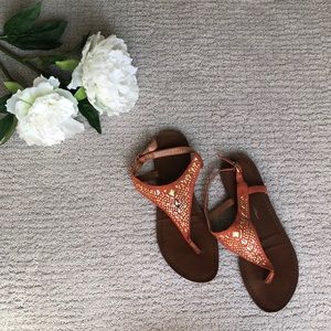 Jessica Simpson Orange Flat Sandals